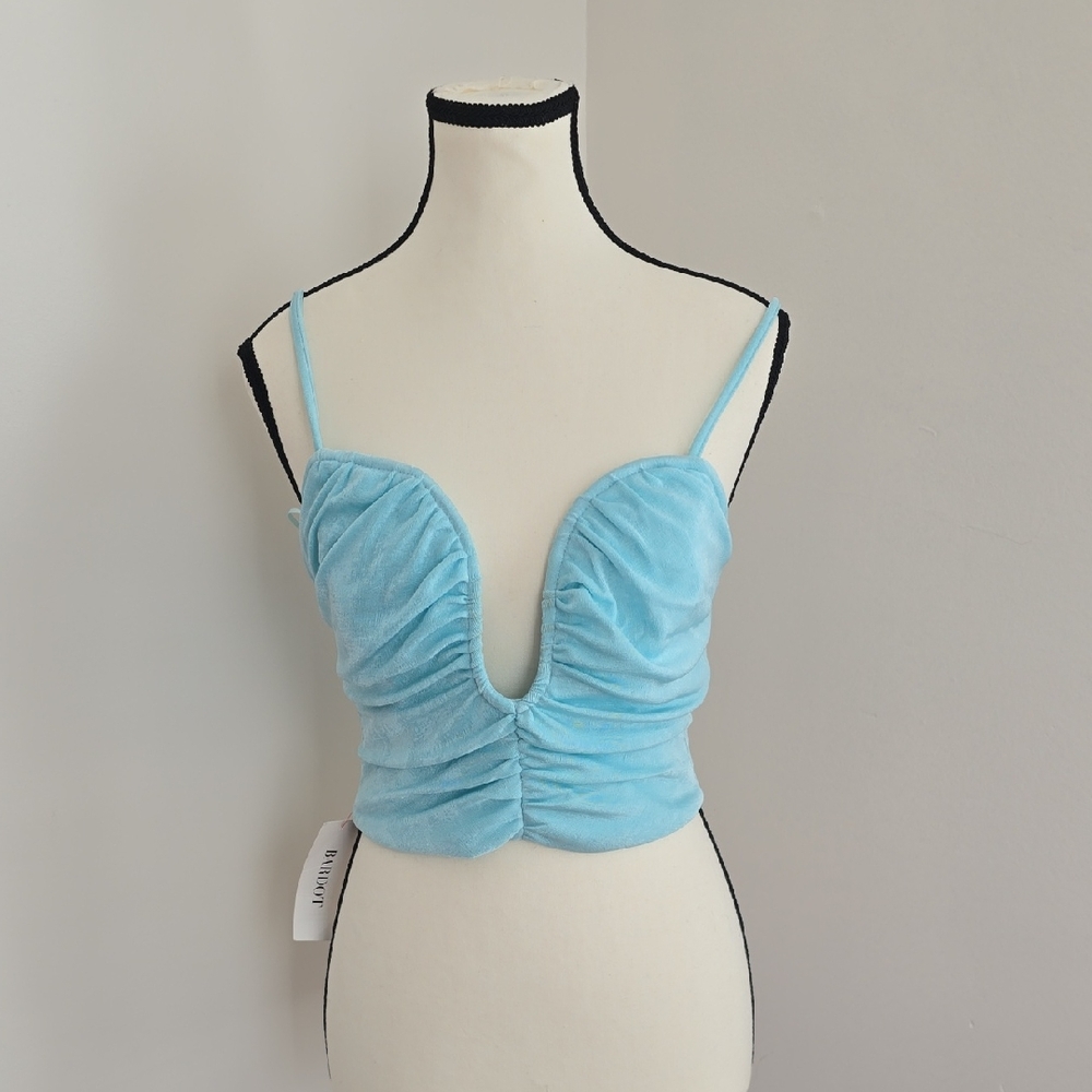 NWT Bardot Adalyn Ruched Camisole Light Blue Size Large
